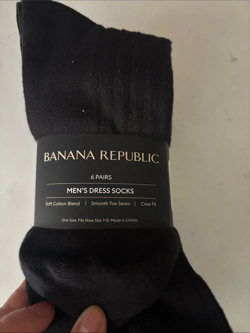 Banana Republic Men's Dress Socks - Black, 6 Pairs